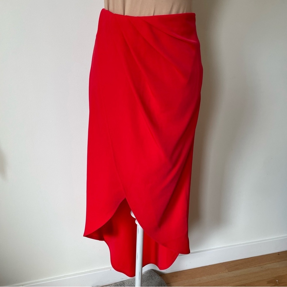 SUPERDOWN Revolve Red Arielle Slit Surplice High Low Maxi Skirt Size XS - Picture 4 of 12
